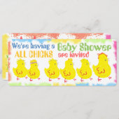 Chicks 2 Baby showers Invitation (Devant / Derrière)