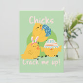 Chick's Crack Me Up ! Carte Pâques (Debout devant)