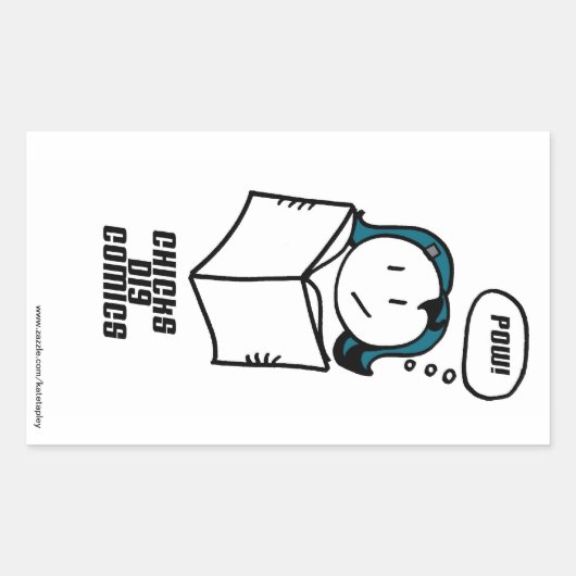 Chicks Dig Comics Rechthoekige Sticker (Voorkant)