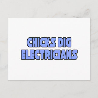 Chicks Dig Electricians Briefkaart