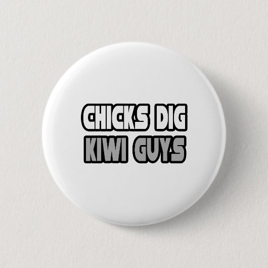 Chicks Dig Kiwi jongens Ronde Button 5,7 Cm (Voorkant)