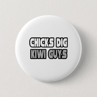 Chicks Dig Kiwi jongens Ronde Button 5,7 Cm