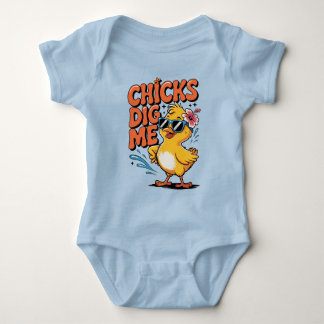Chicks Dig Me beroemd gemaakt door Funny Duck Pun Romper