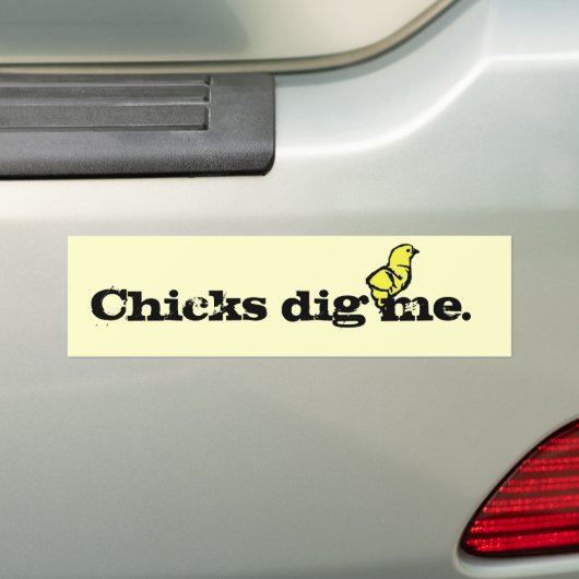 Chicks Dig Me Bumpersticker (Op auto)
