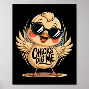 Chicks Dig Me Paasdag voor mannen Jongens Happy Ea Poster