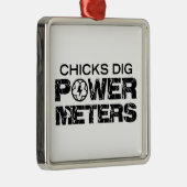 Chicks Dig Power Meters Metalen Ornament (Rechts)