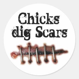 Chicks Dig Scars Ronde Sticker