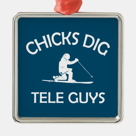 Chicks Dig Tele-jongens Metalen Ornament (Voorkant)