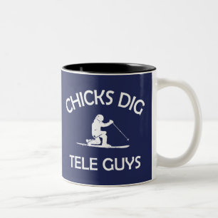 Chicks Dig Tele-jongens Tweekleurige Koffiemok