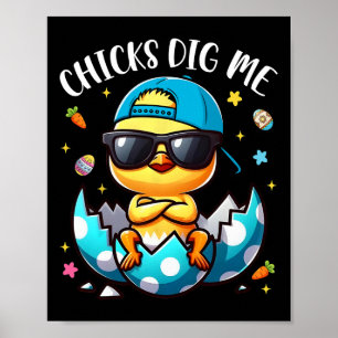 Chicks Gig Me Easter Cool Chicks Happy Easter Todd Poster