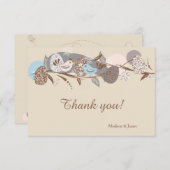 Chicks Paar Roze en Blauw Bedankt (Voorkant / Achterkant)