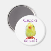 Chicks Rule Portret Transparent Magneet (Voorkant / Achterkant)