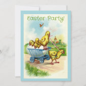 Chicky Wagon Pasen Feest Uitnodiging (Voorkant)