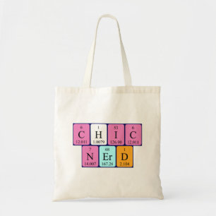 ChicNerd periodieke lijstuitdrukking canvas tas