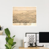 Chico, CA. Panoramische kaart 1871 (0272A) Poster (Thuiskantoor)