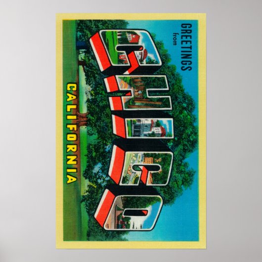 Chico, California - Large Letter Scenes Poster (Voorkant)
