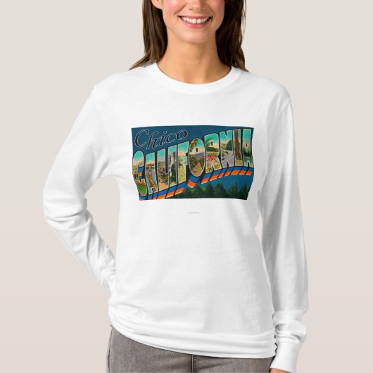 Chico, California - Large Letter Scenes T-shirt (Voorkant)
