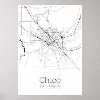 Chico Map - California - City Map Poster