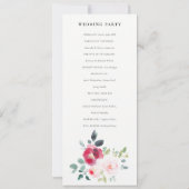 ChicPink Blush Bourgogne Programme de mariage Rose (Dos)