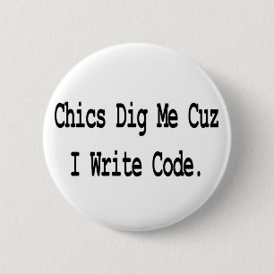 chics graven me code schrijven ronde button 5,7 cm