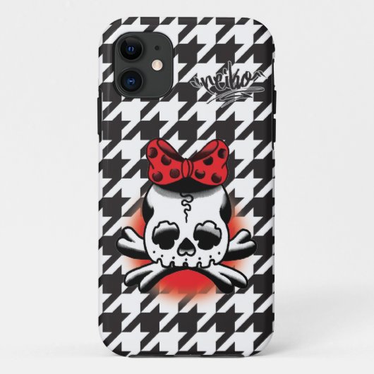 Chidori Check Dokuro-Chan Black Case-Mate iPhone Case (Achterkant)