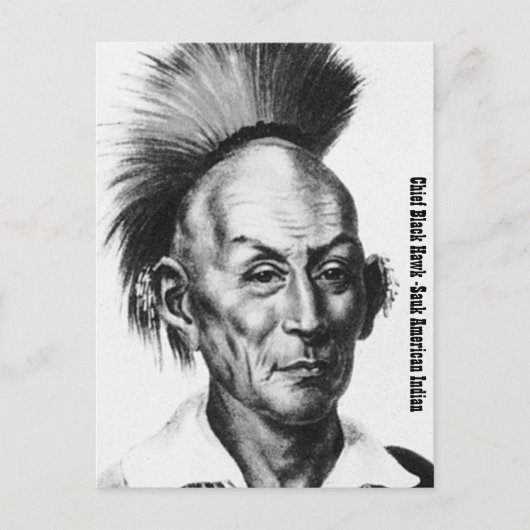 Chief Black Hawk Briefkaart (Voorkant)