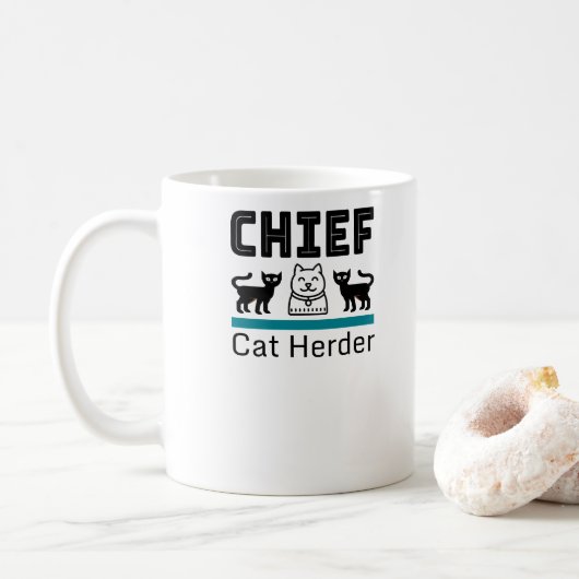Chief Cat Herder Funny Koffiemok (Met donut)