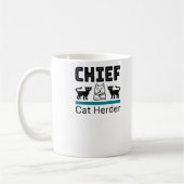 Chief Cat Herder Funny Koffiemok (Links)