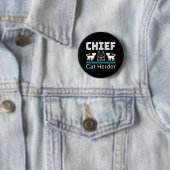 Chief Cat Herder Funny Ronde Button 5,7 Cm (In situ)
