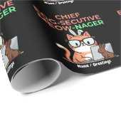 Chief Egg-secutive Meow-Nager Funny Easter Cat  Cadeaupapier (Rol Hoek)