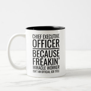 Chief Executive Officer van Freakin'Mirakel W Tweekleurige Koffiemok