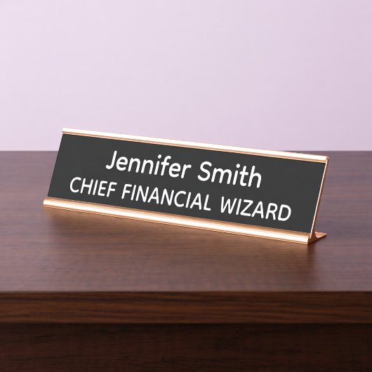 Chief Financial Wizard Personalized Name Plate Bureau Naambordje