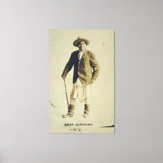 Chief Geronimo Standing Portrait 1904 Canvas Afdruk