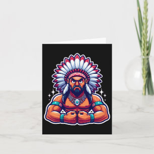Chief Indian Flexing Muscles Fan Liefhebber Bodybu Kaart