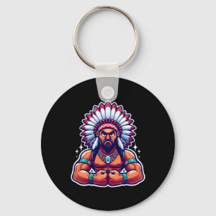 Chief Indian Flexing Muscles Fan Liefhebber Bodybu Sleutelhanger