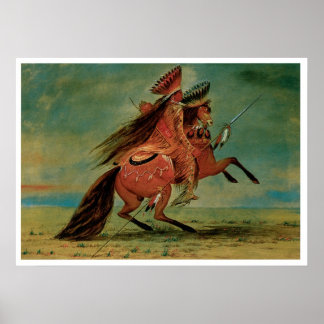 Chief Indian Warrior  Art Print Poster