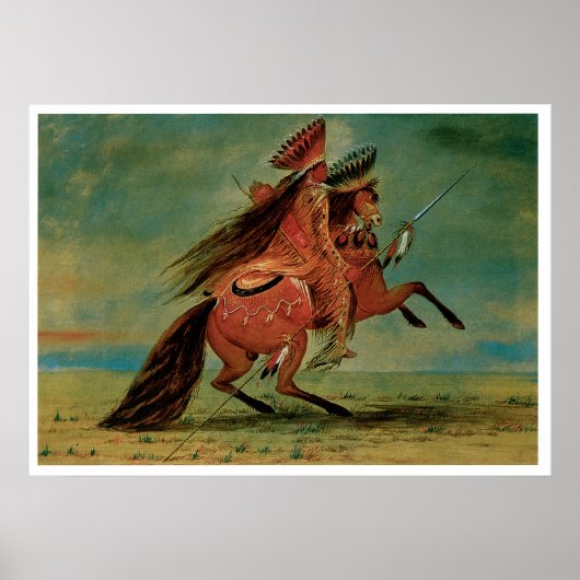 Chief Indian Warrior Art Print Poster (Voorkant)