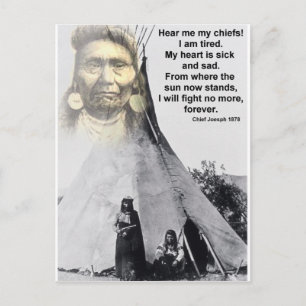 Chief Joseph hoort me Briefkaart
