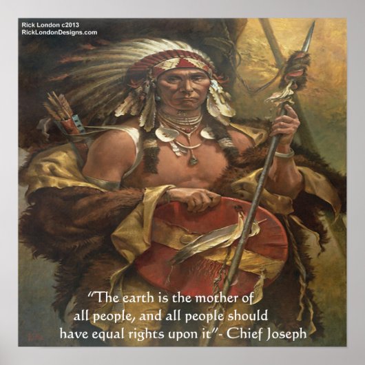 Chief Joseph "Moeder Aarde" Quote Poster (Voorkant)