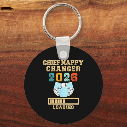 Chief Nappy Changer 2026 New Baby Loading Funny Pr Sleutelhanger (Voorkant)