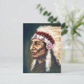 Chief, Native American Briefkaart (Staand voorkant)