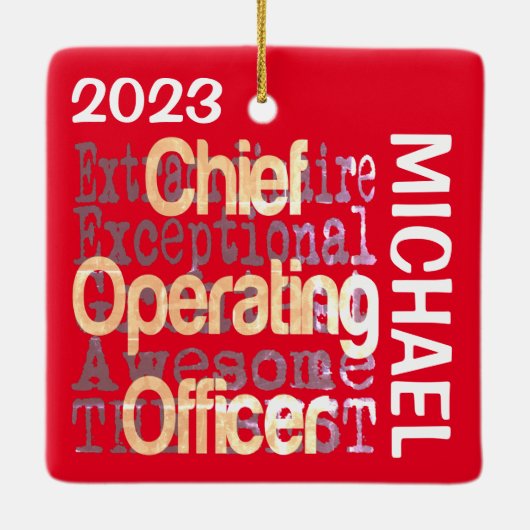 Chief Operating Officer COO Buitengewone DOUANE Keramisch Ornament (Achterkant)