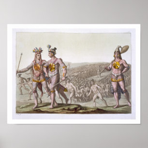 Chief Outina, Enemy of Saturiba, loopt onder zijn Poster