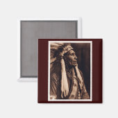 Chief Raven Deken - Nez Perce -  Magneet (Voorkant / Achterkant)