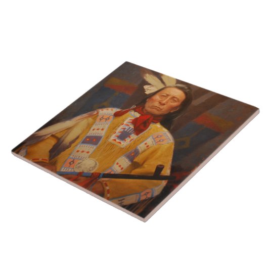 Chief Red Cloud Ceramic Tile Tegeltje (Zijkant)