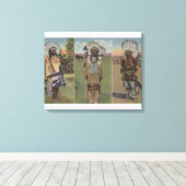 Chief Red Cloud, Chief Dewey Beard Canvas Afdruk (Insitu (Houten vloer))