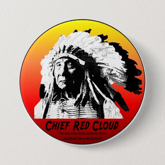 Chief Red Cloud Ronde Button 7,6 Cm (Voorkant)