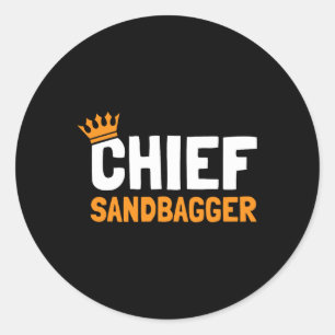 Chief Sandbagger Golf - Eén volwassenen  Ronde Sticker