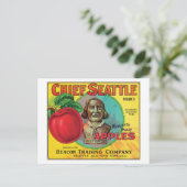 Chief Seattle  Apples Label Briefkaart (Staand voorkant)