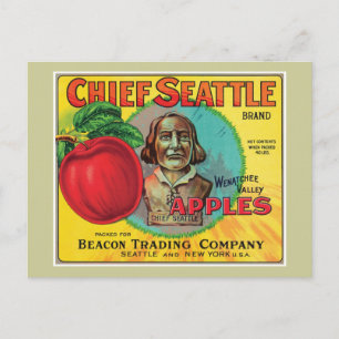 Chief Seattle Apples Label Briefkaart